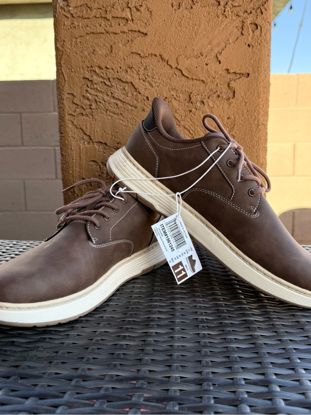 Skechers Men’s Size 11 NWT Brown Casual Oxford Walking Shoes Memory Foam Comfort